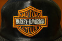 Harley Davidson Vintage Leather Trucker Baseball Cap One Size Fits All Black Hat