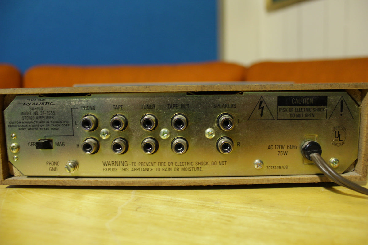 Realistic SA-150 31-1955 Integrated Stereo Amplifier Silver Face 25 Watt Tested