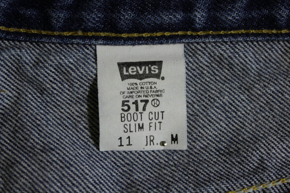 Levis 517 Vintage 80's Slim Fit Boot Cut 11 Jr. M Student Jeans Made in USA Denim