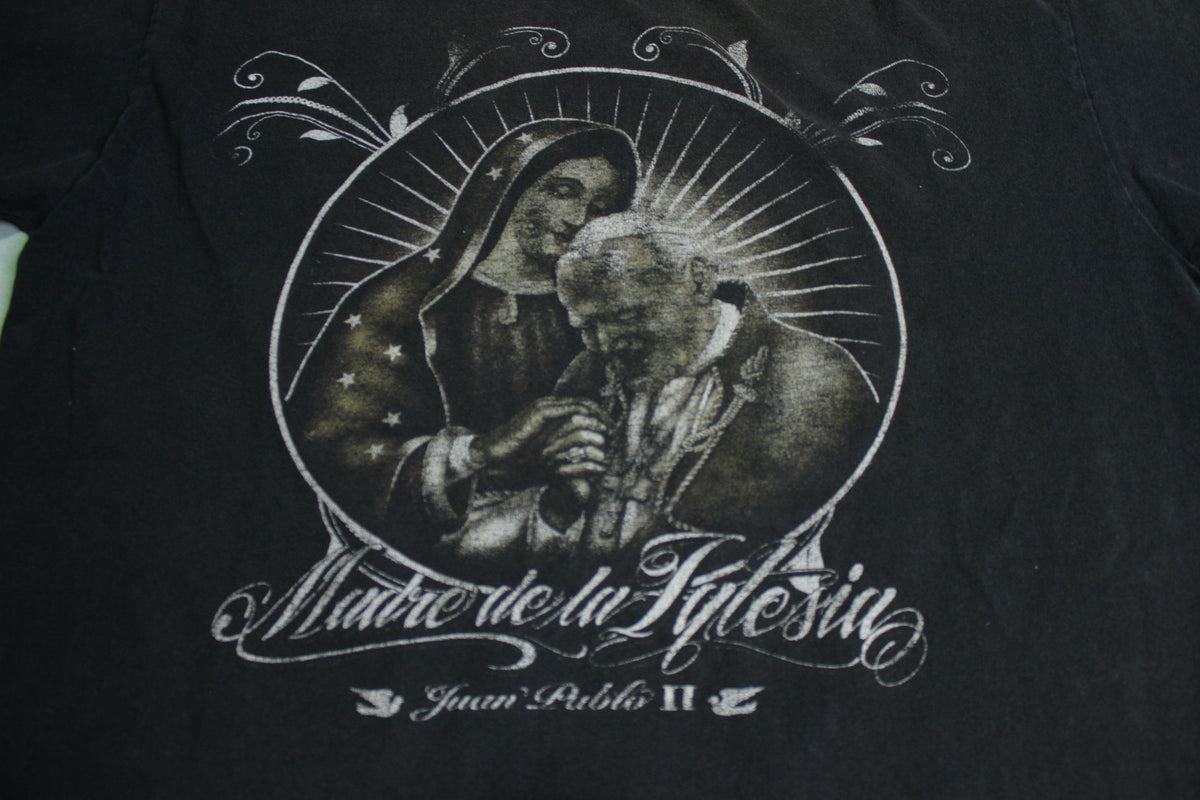 Juan Pablo II Madre De La Iglesia Vintage 90's Pope John Paul 2nd Religious T-Shirt