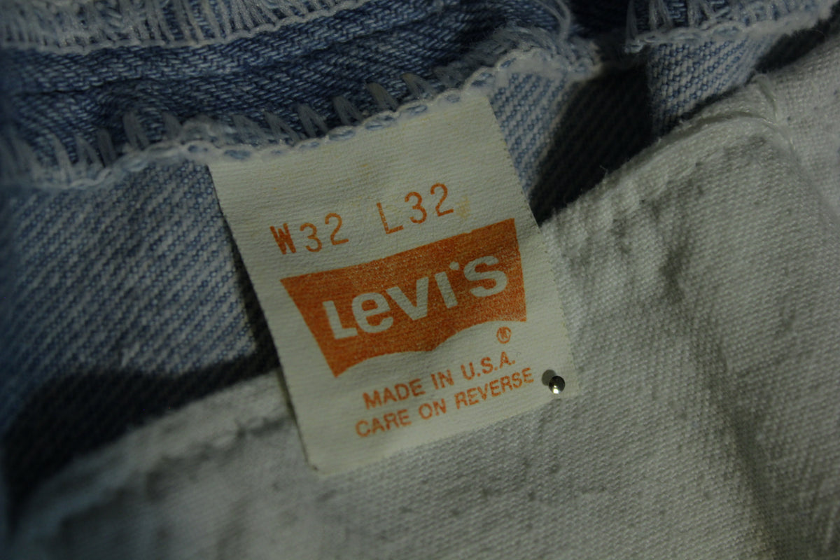 Levis 501 Button Fly 80's Red Tag Made In USA 1980's Light Wash Jeans 30x31