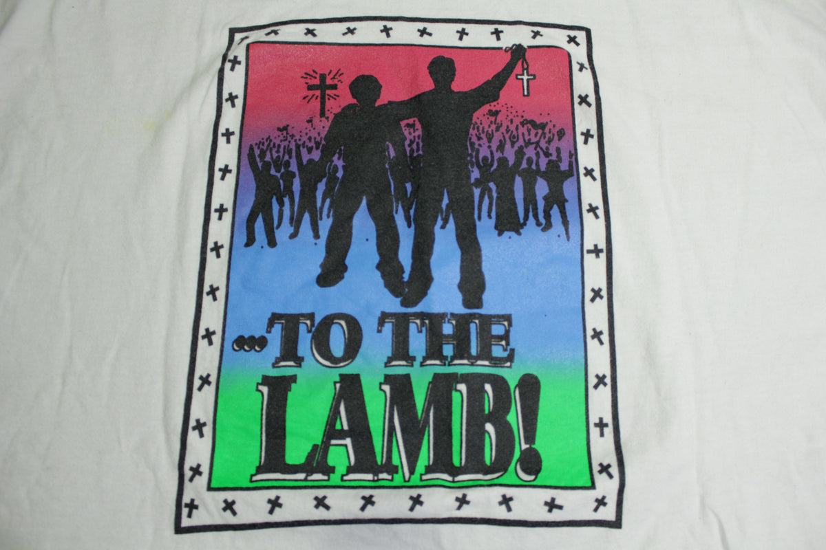 I Pledge Allegiance To The Lamb Vintage 90's Single Stitch USA Jesus Bible Religious T-Shirt