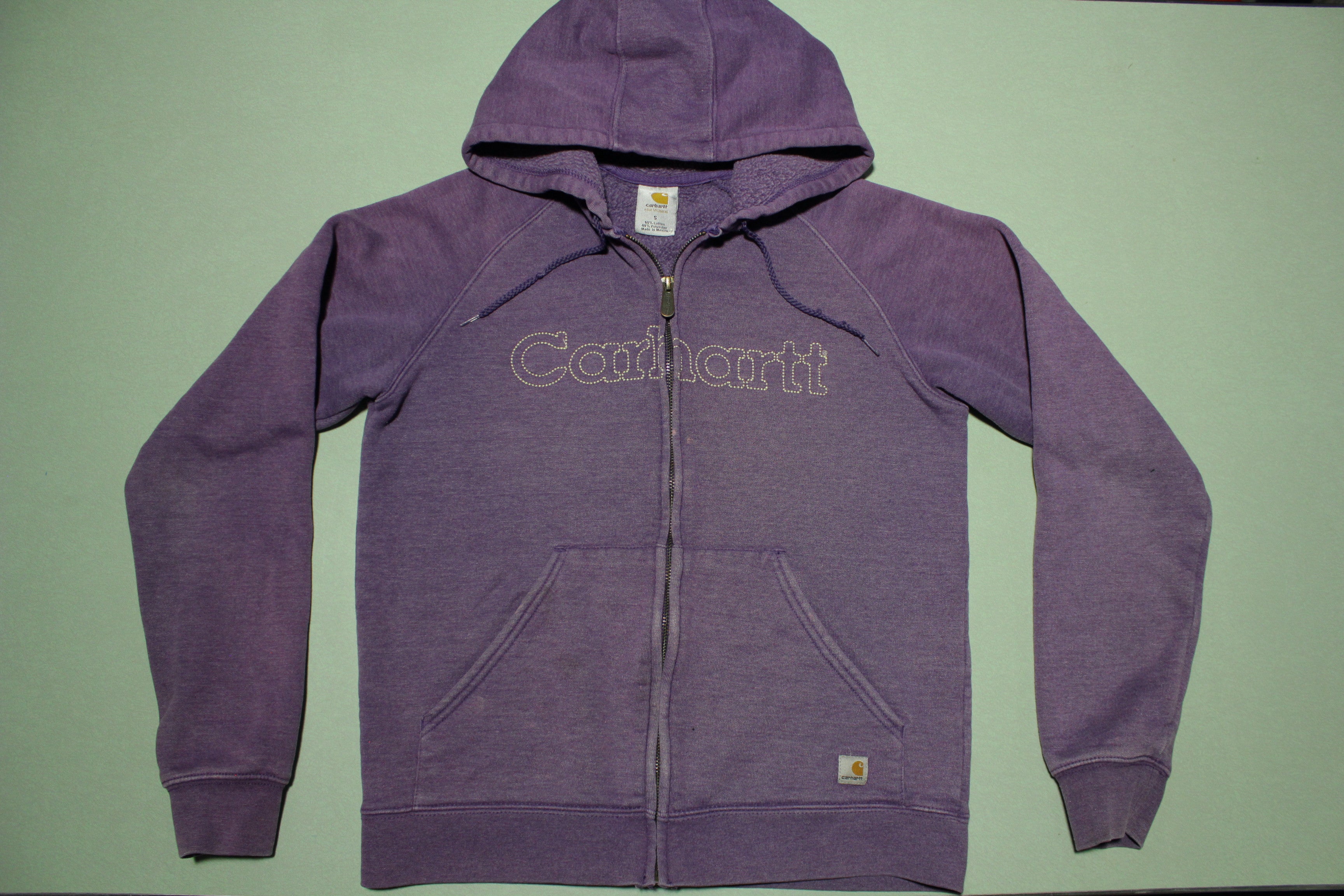 Carhartt Womens Hoodie Sweatshirt Zip Jacket Size Small S Purple