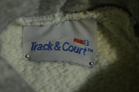 Track & Court 80's Heathered Gray Vintage Hooded Sweatshirt Tennis Hoodie