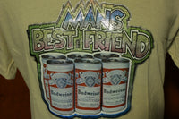 Budweiser Vtg 70's Man's Best Friend Kiss My Can Glitter Iron On Sparkle T-Shirt
