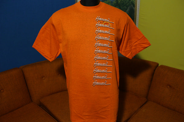 Hawaii Sunstrokes Rainbow Vintage 70's 80's Cotton T-Crew Orange T-Shirt