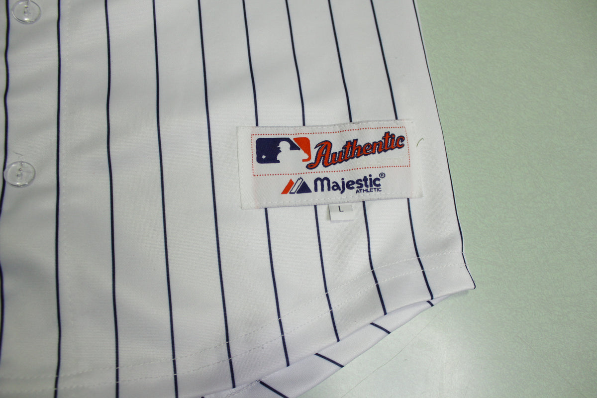 Derek Jeter New York Yankees #2 Majestic Pin Stripe Button Up Baseball –  thefuzzyfelt