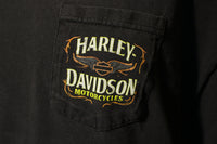 Harley Davidson Vtg 90s Stratman USA Made Rocky Mt. Way Of Life Pocket T-Shirt