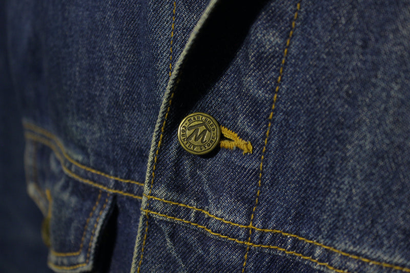 Marlboro Country Store Camionneur Veste Hommes L En Délavé Bleu Indigo Jeans