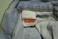 Levis 302 -0112 Vintage 80s Youth Kids Hidden Black Stitch Bar Tack Acid Washed Jeans