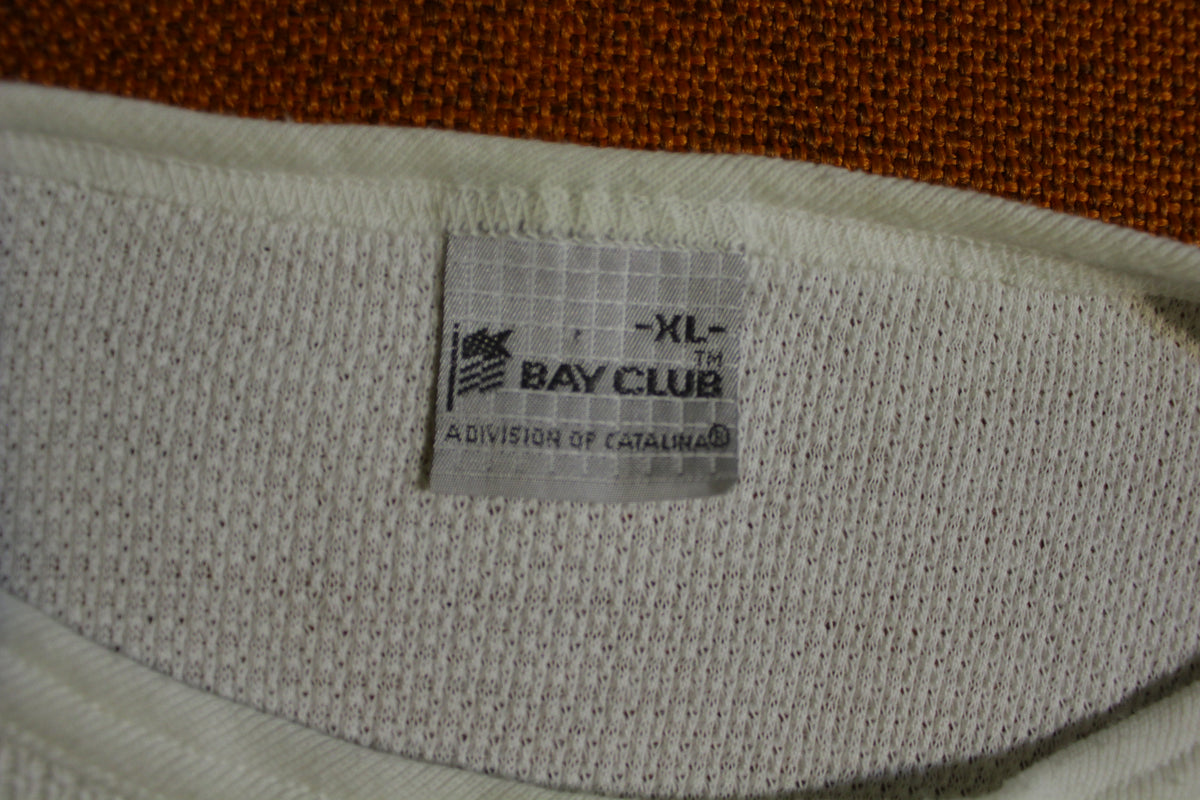 Bay Club Vintage 80's White New Wave Pocket Women's Top Sleeveless Shirt