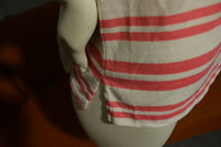 Esprit Sport Vintage 80's Pink Striped Women's Polo Top Shirt.