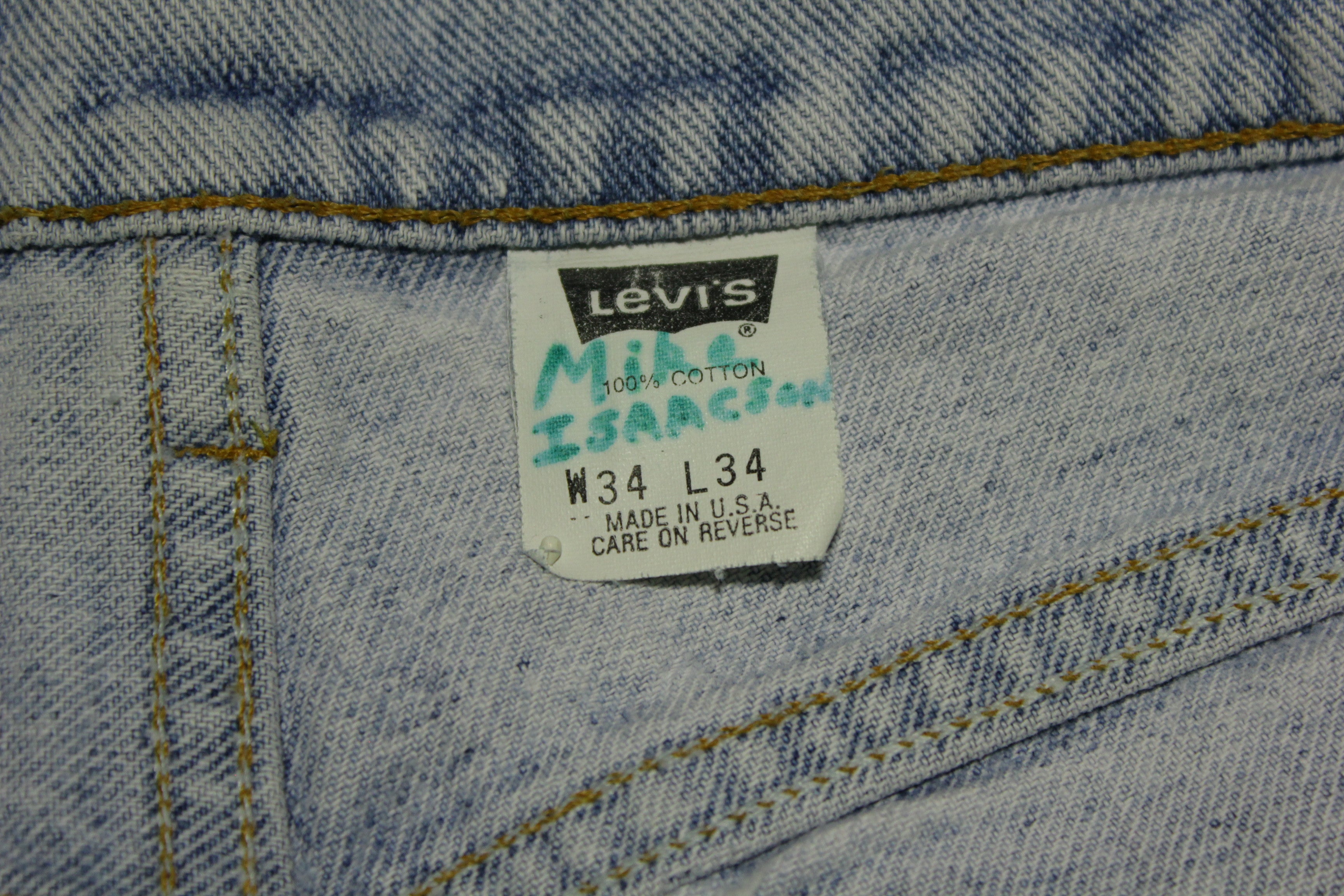 Levis 554 Baggy Fit Vintage Stone Wash Made in USA 90s Denim Jeans