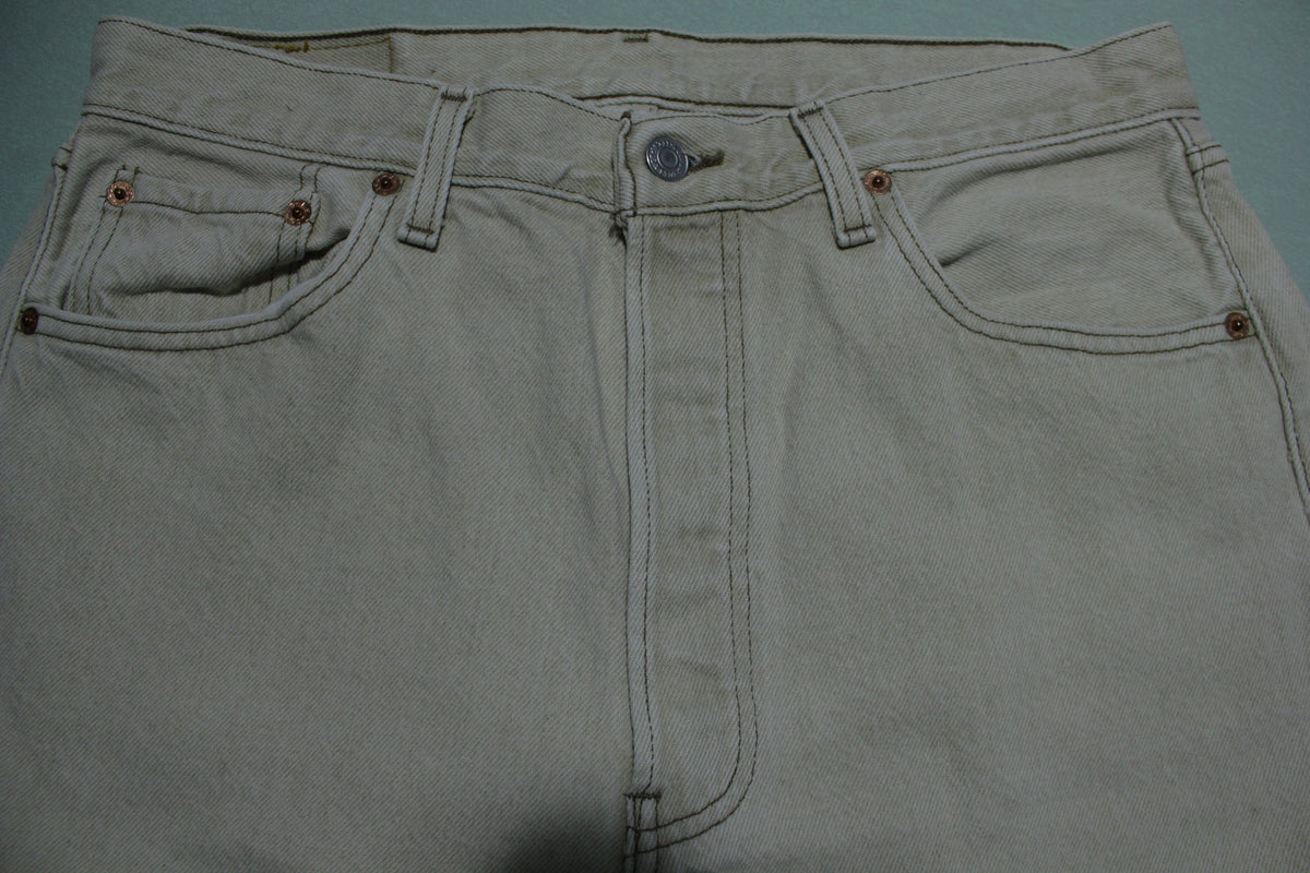 Levis 501XX Vintage 90s Button Fly Brown Tan Made in USA Denim Jeans