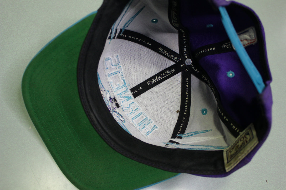 Mitchell & Ness Charlotte Hornets Purple Cord Hardwood Classic Snapback Hat