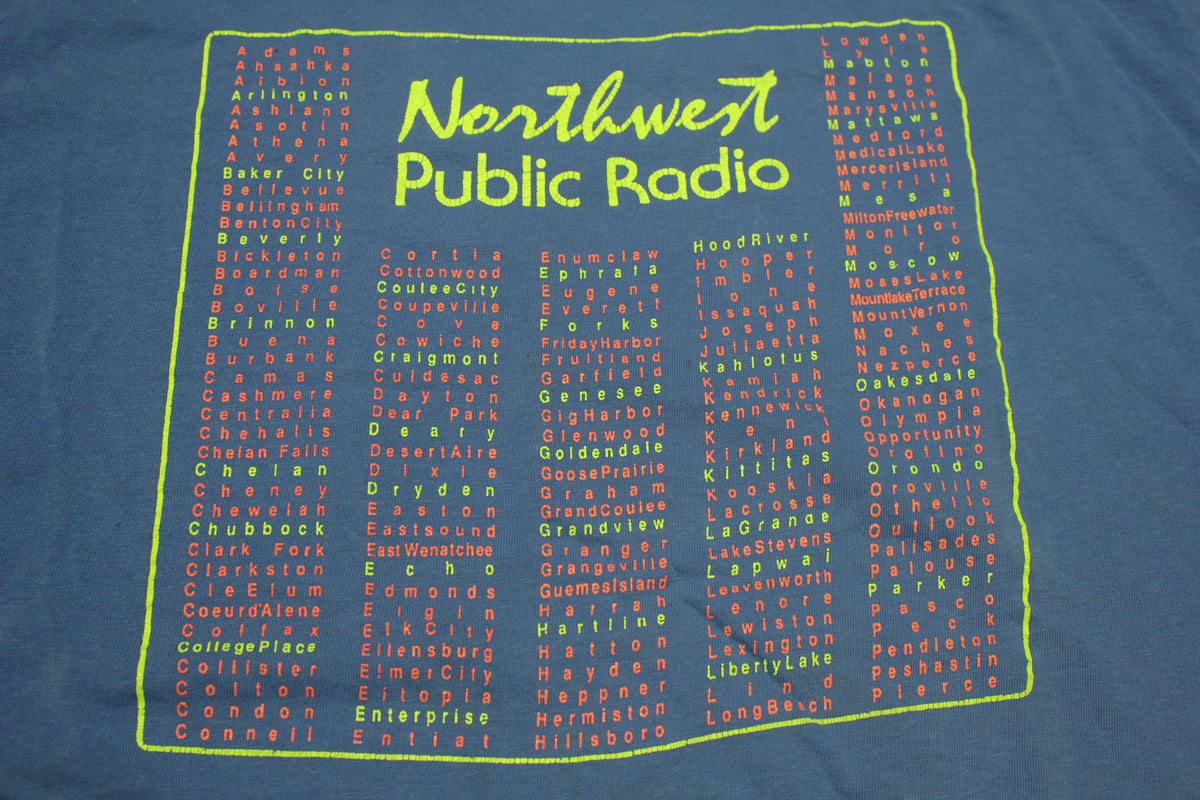 Northwest Public Radio NPR Vintage Single Stitch Hanes USA 80's T-Shirt