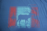 Jackson Hole Wyoming Elk Lake Vintage 80's Single Stitch T-Shirt