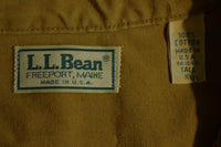 LL Bean Made In USA Vintage Brown Canvas Long Sleeve Cotton Snap Work Shirt