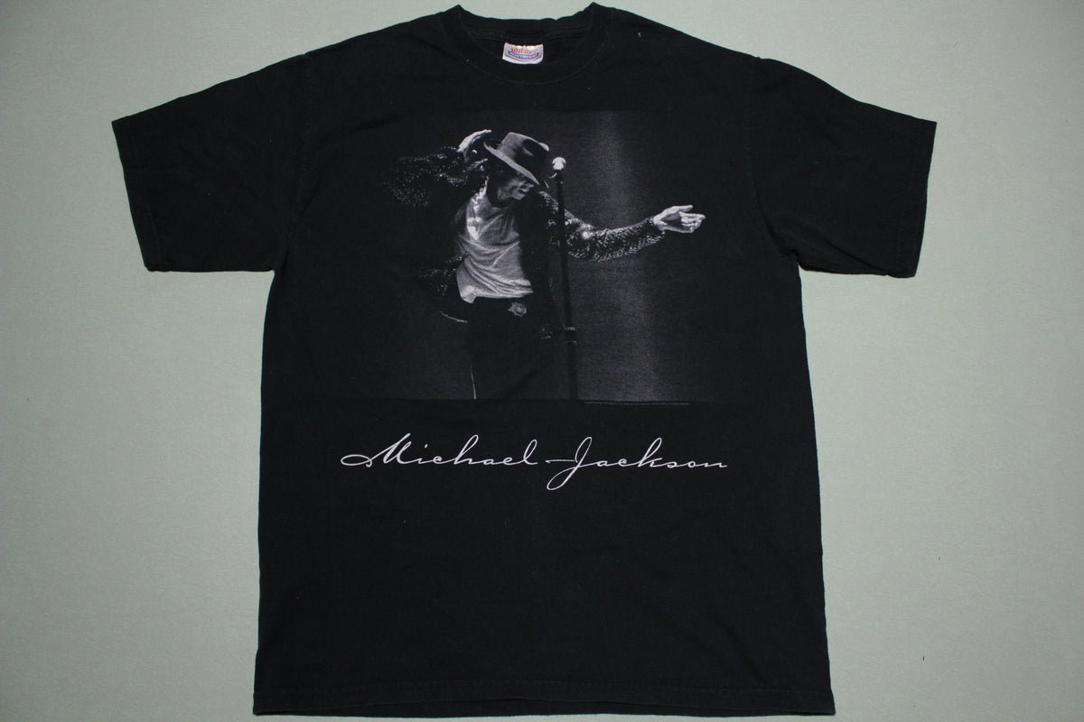 Michael Jackson King of Pop Autograph 2009 Billie Jean Moonwalk 00s T-Shirt