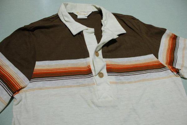Don Giovanni California Vintage 60s 70s Single Stitch Striped Polo Shirt