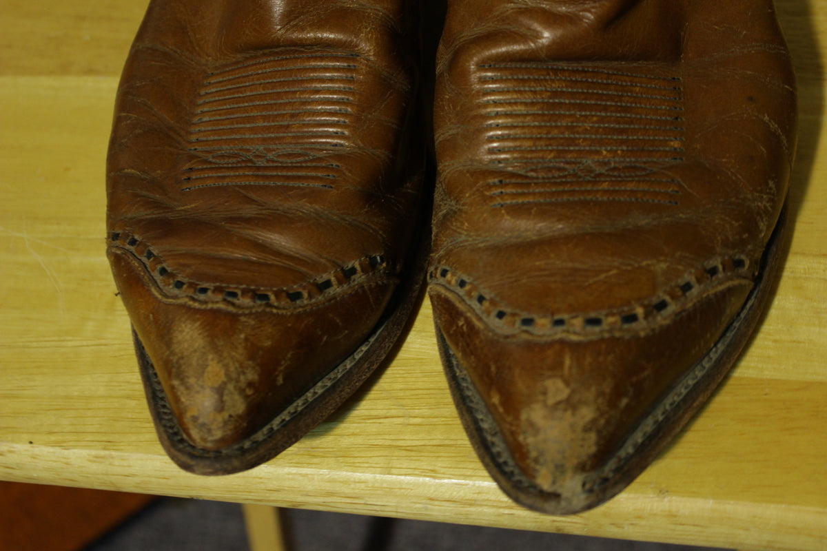 Tony Lama Vintage Western Cowboy Boots Brown Style 6340 Men Size 12EE Dancing
