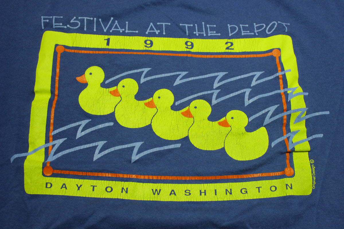 Festival at the Depot Dayton Washington 1992 Duck Race Vintage 90s T-Shirt