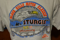 Sturgis 1990 50th Anniversary Black Hills Motor Classic Motorcycle Vtg T-Shirt