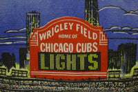 Wrigley Field Lights Chicago Cubs 1988 Vtg 80's Sports History T-Shirt MLB