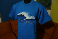 Hawaii Deep Blue Giant Surf Wave Surfing 1983 80's Vintage USA T-Shirt