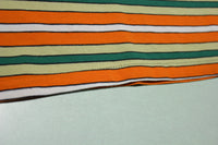 Orange and Green Striped 1970s Vintage Brady Bunch Single Stitch T-Shirt