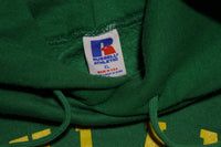 Richland Bombers Vintage 90's Russell Made in USA Tennis Green Gold Hoodie Sweatshirt