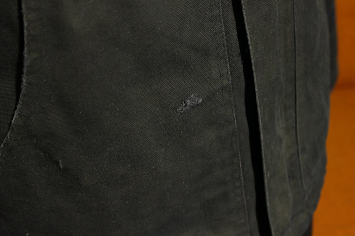 Carharrt J02 BLK 46 Arctic Quilt Lined Black Distressed Work Coat Jacket USA MADE!!
