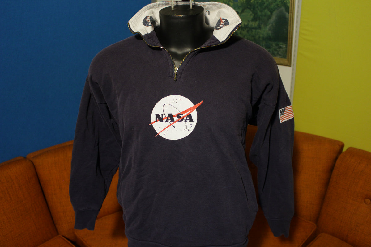 Nasa Vintage Kennedy Space Center USA Zip Medium 80's Pullover Sweatshirt