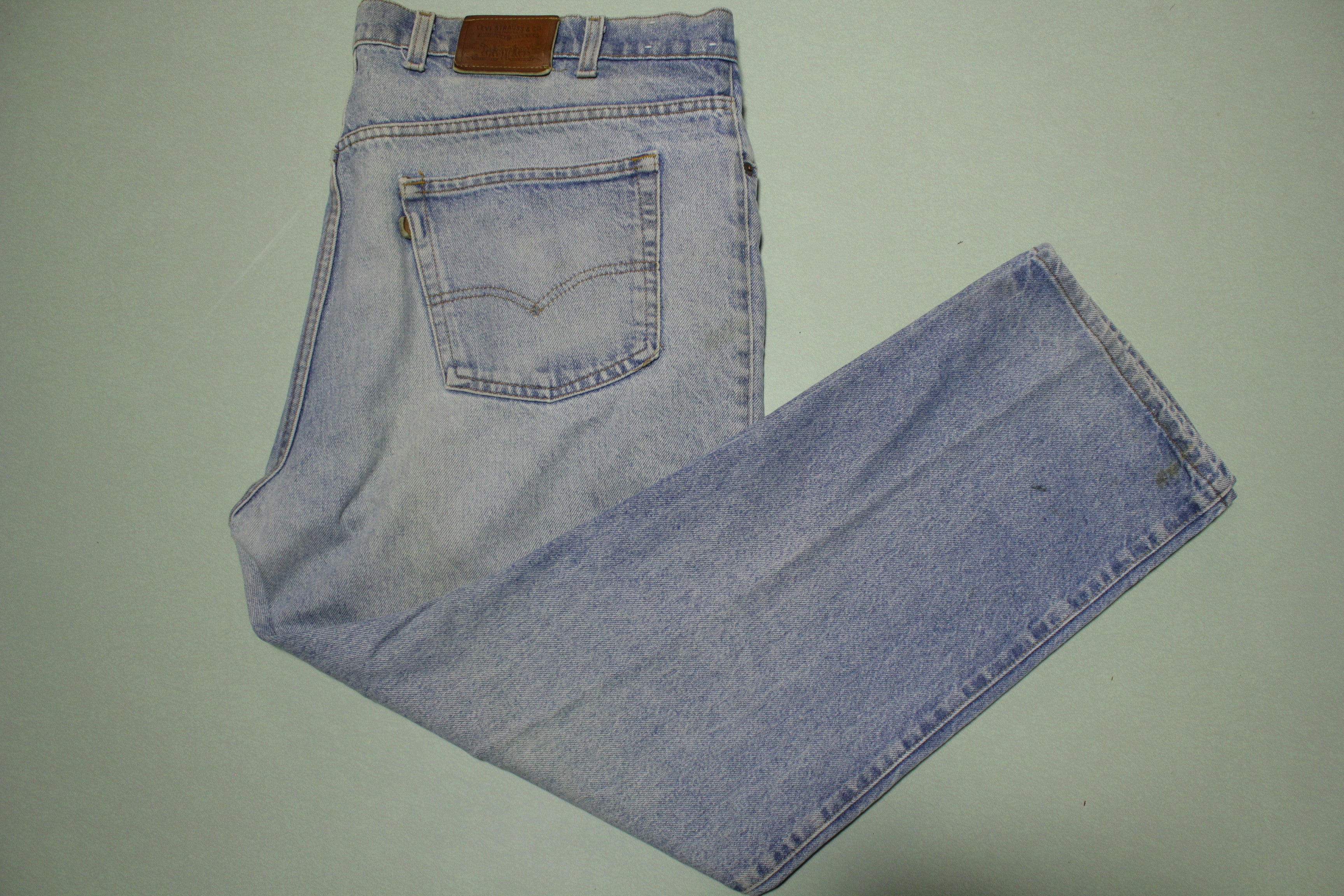 Levis Leather Tab Patch Stone Washed Made in USA Jeans Vintage