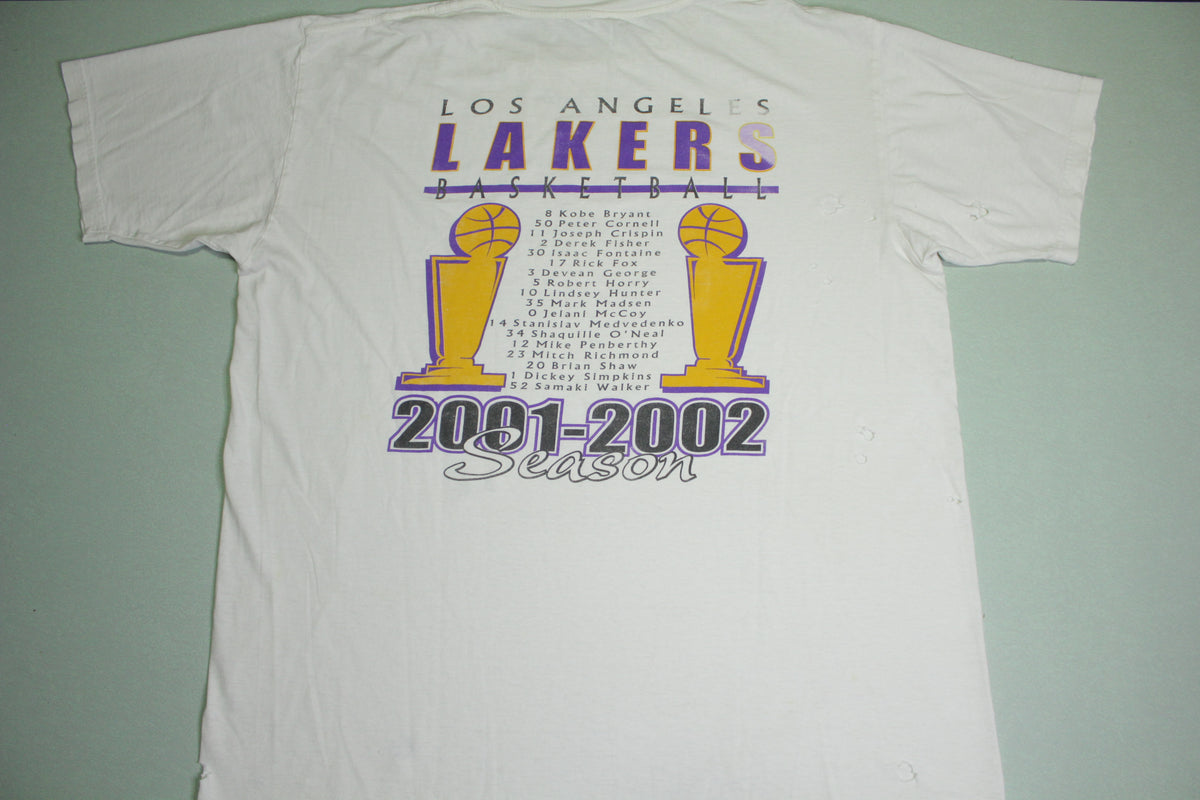 Vintage Lakers Lee Sports Tag 2002 Champions Kobe Shaq T Shirt