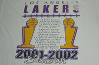 Los Angeles LA Lakers Back To Back Vintage 2000-2001-2002 NBA Champions Kobe Shaq T-Shirt
