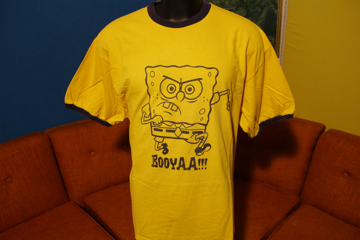 SpongeBob Vintage Booyaa Ringer Yellow Nickelodeon Squarepants 2XL T-Shirt