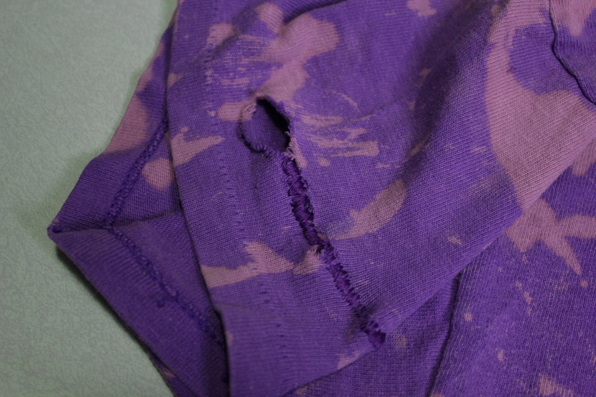 Los Angeles LA Lakers Champion Net 80's Vintage Distressed Tie Dye Bleached T-Shirt