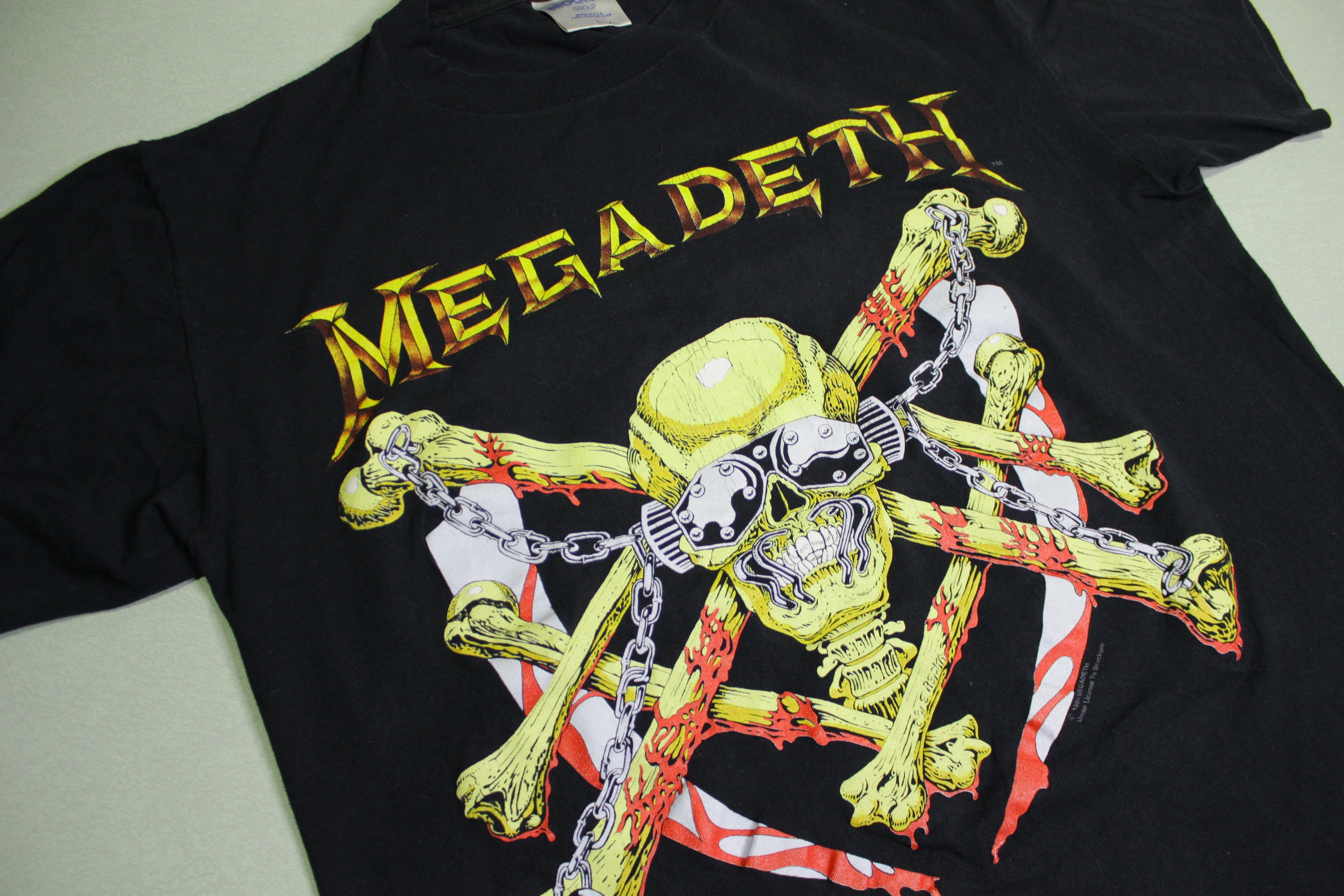 Megadeth Skull Bones Chains Vintage 1991 Ed Repka Brockum 90's USA