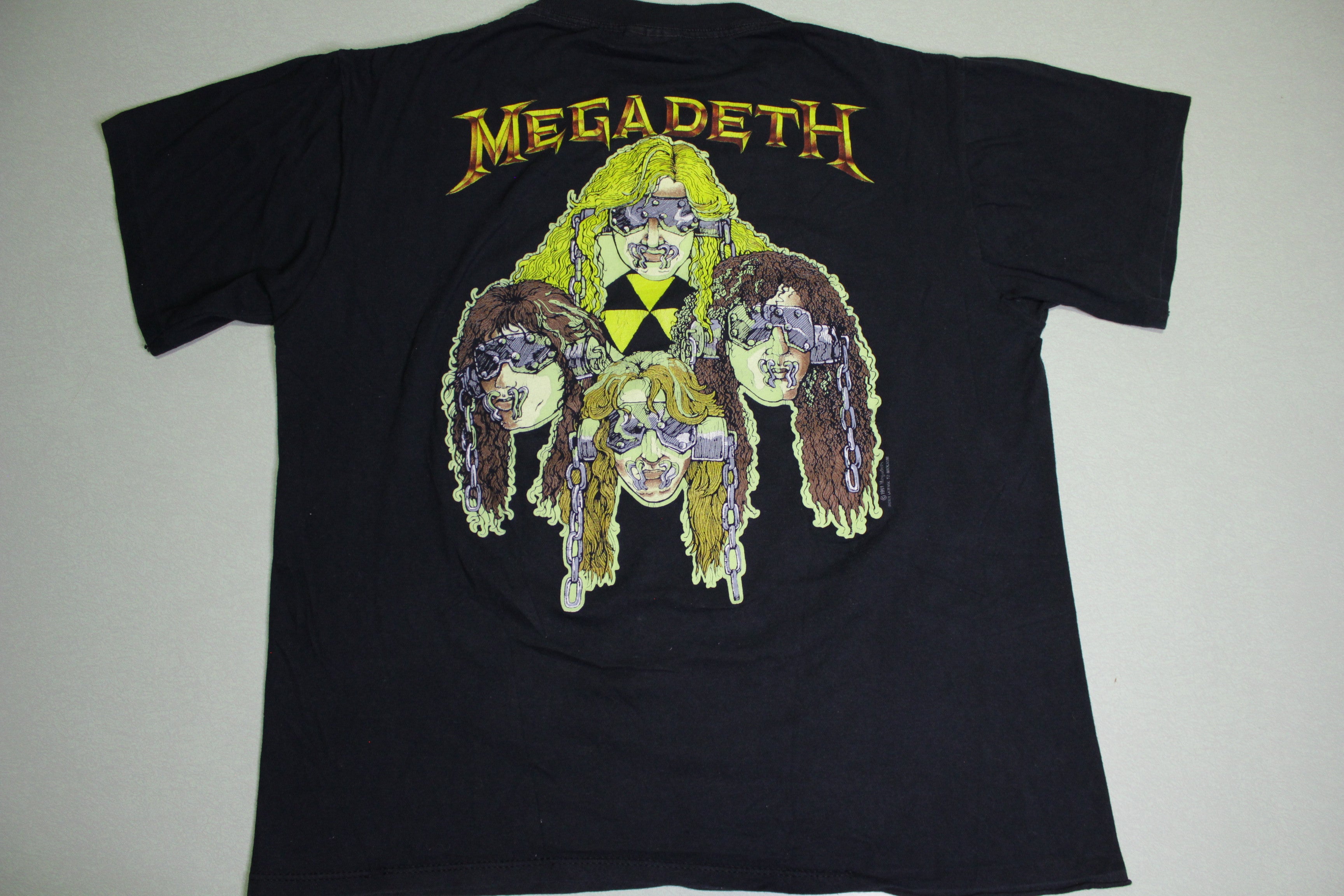 Megadeth Skull Bones Chains Vintage 1991 Ed Repka Brockum 90's USA 