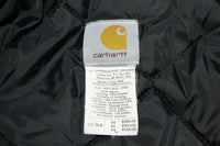 Carharrt J02 BLK 54 Reg Arctic Quilt Lined Black Distressed Work Coat Jacket USA MADE