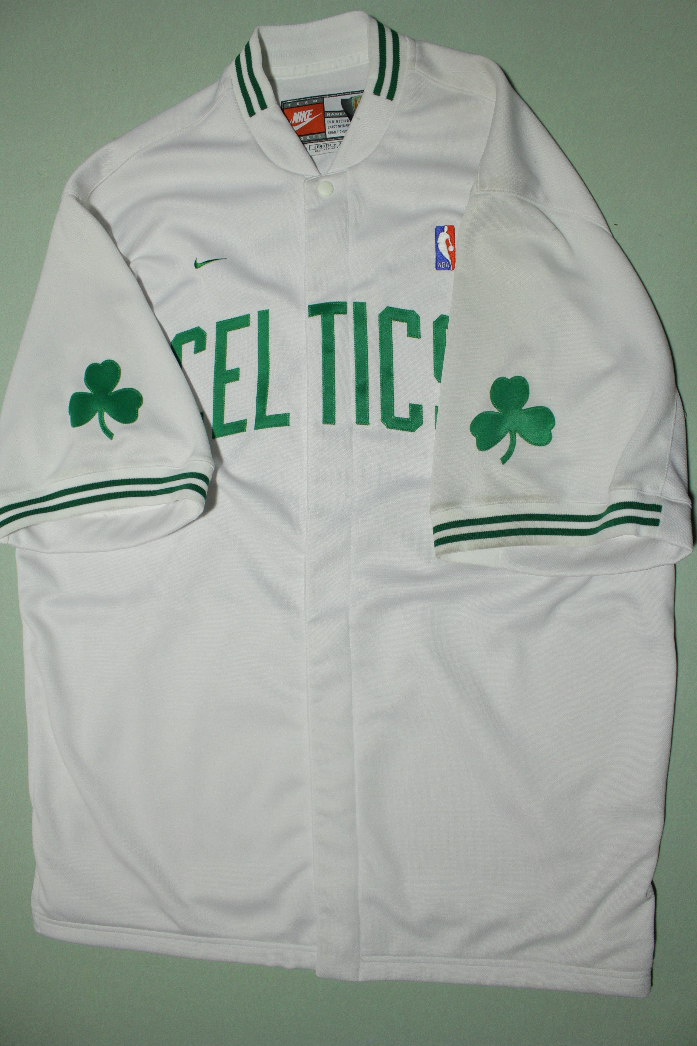 Boston Celtics Vintage 90s Nike Deadstock Team Game Issue USA Warm Up Shirt  Jacket