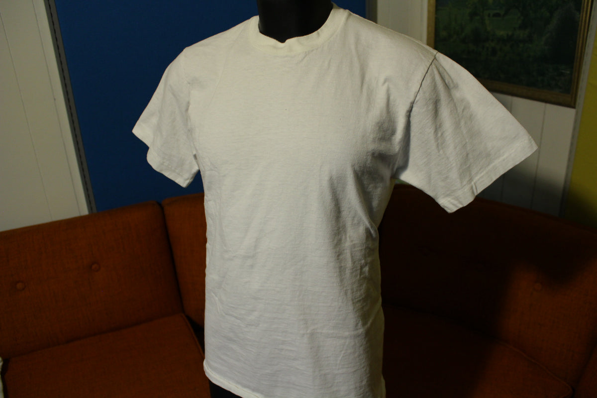 Sears 100% Combed Cotton Plain White Blank T-Shirt Under Shirts Vtg 70s Lot of 3
