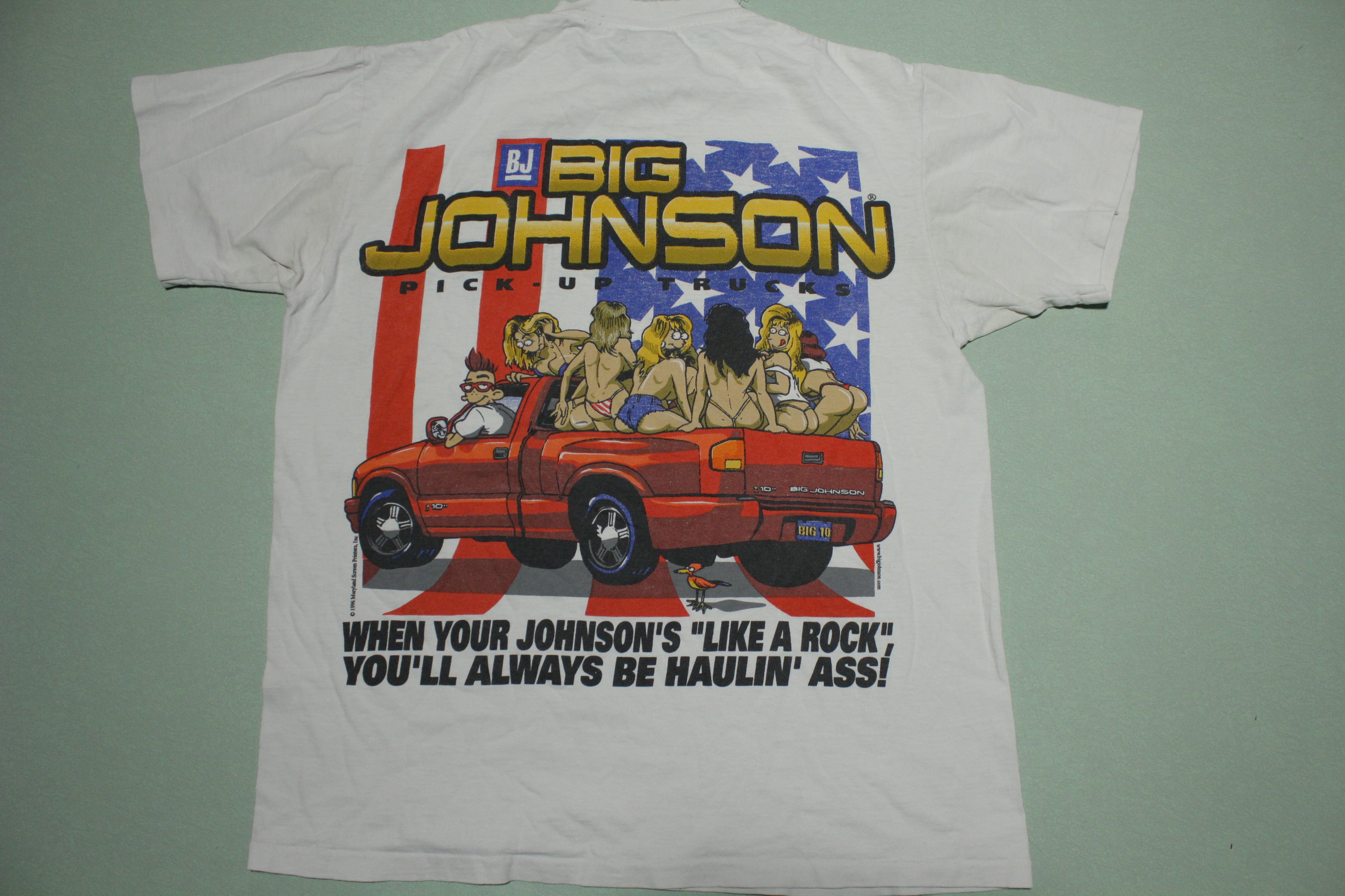 Big Johnson RCK HRD Pick Up Trucks 1996 Vintage 90s Single Stitch