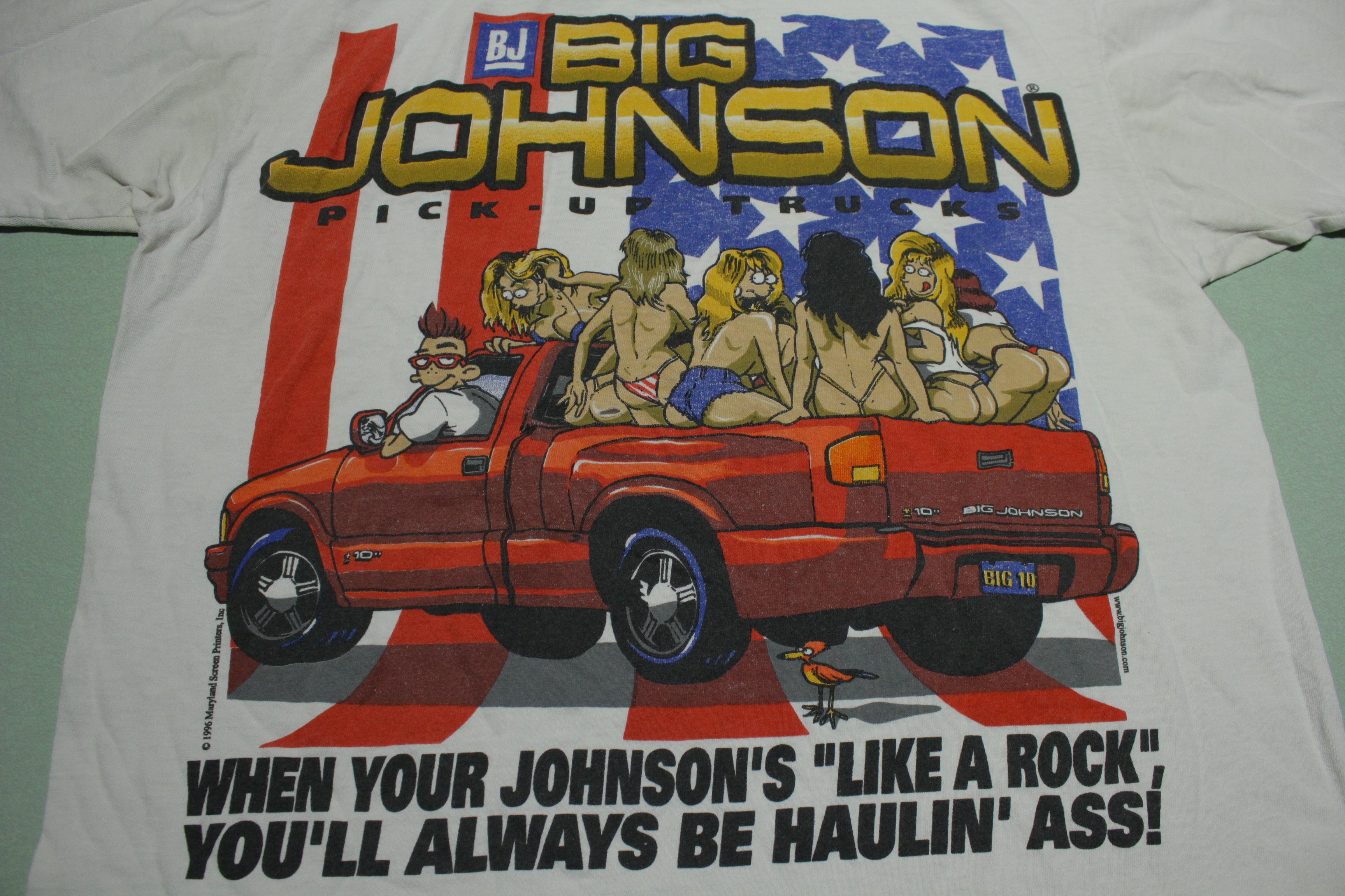 Big Johnson RCK HRD Pick Up Trucks 1996 Vintage 90s Single Stitch