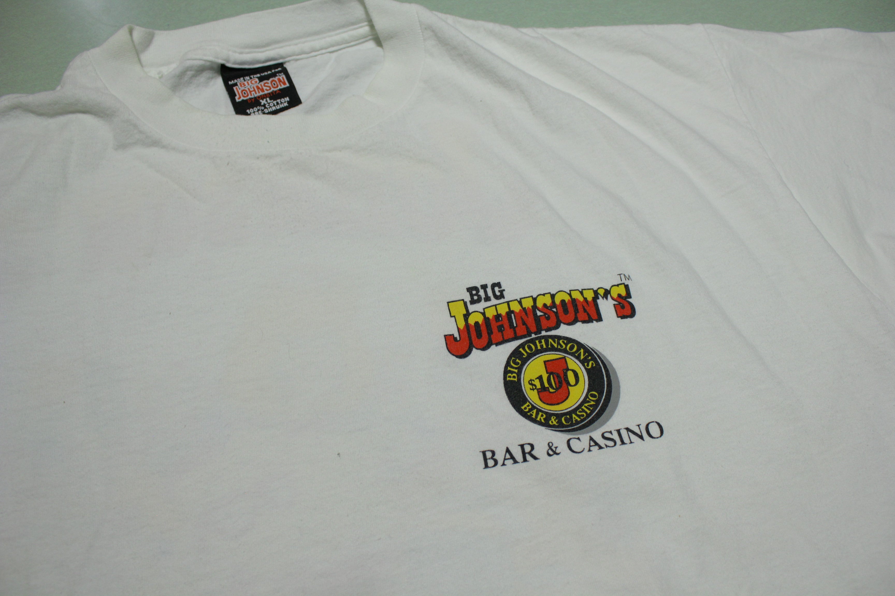 Big Johnson Bar and Casino 1992 Vintage 90s Single Stitch Oneita