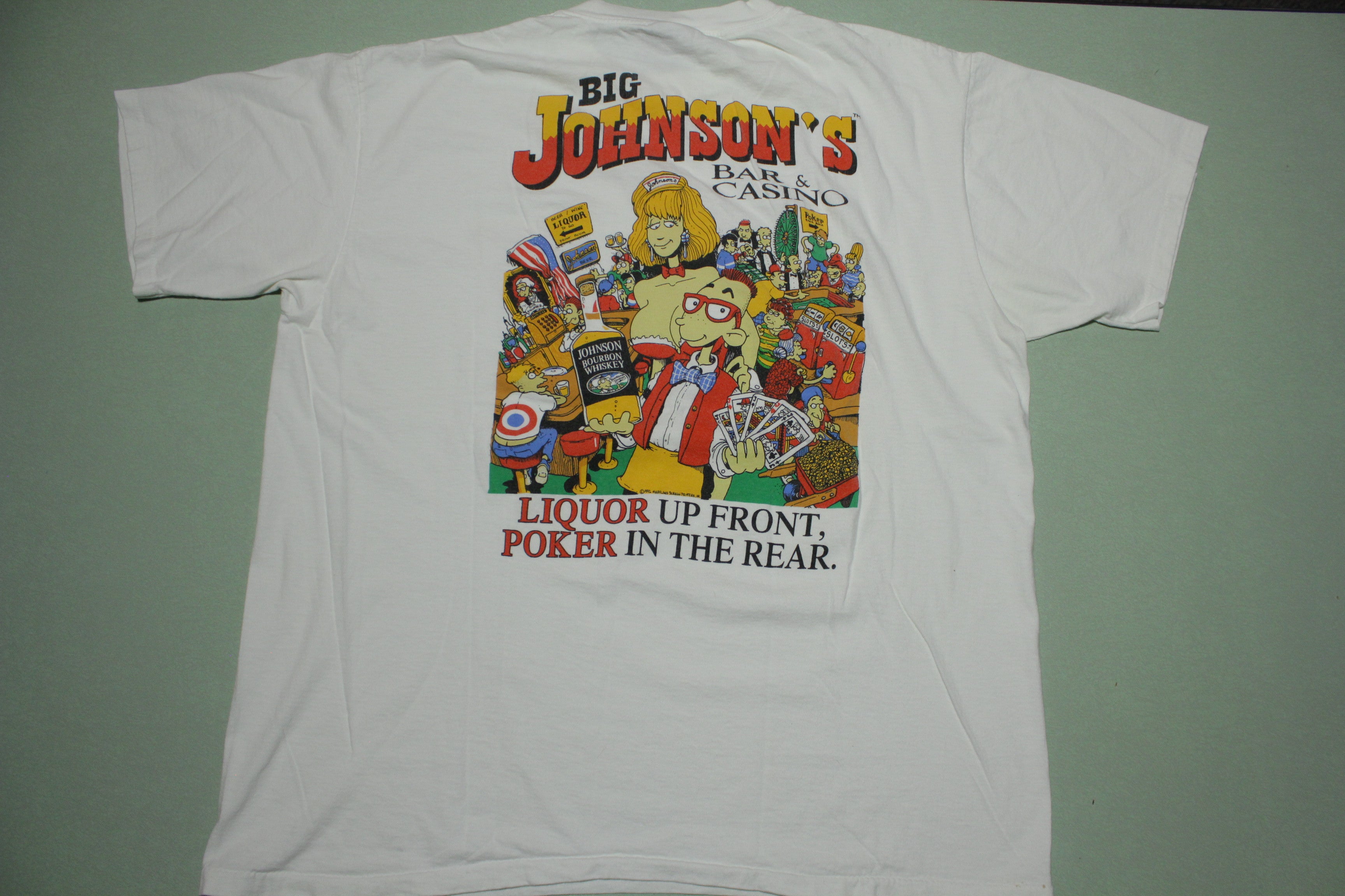 Big Johnson Bar and Casino 1992 Vintage 90s Single Stitch Oneita