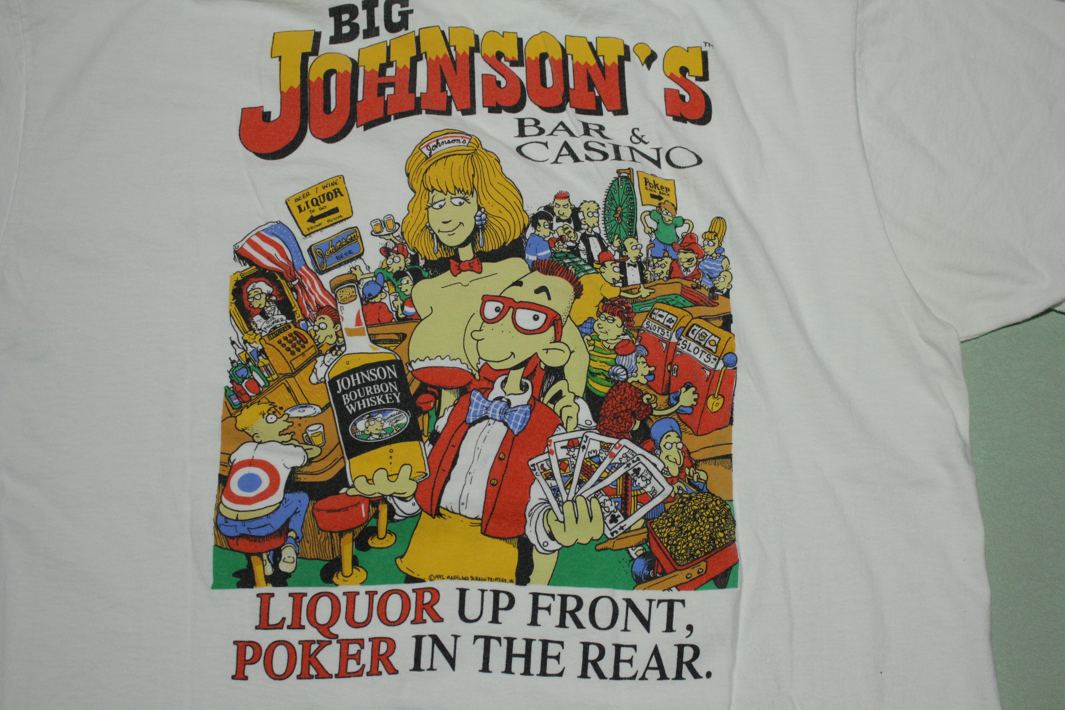 Big Johnson Bar and Casino 1992 Vintage 90s Single Stitch Oneita