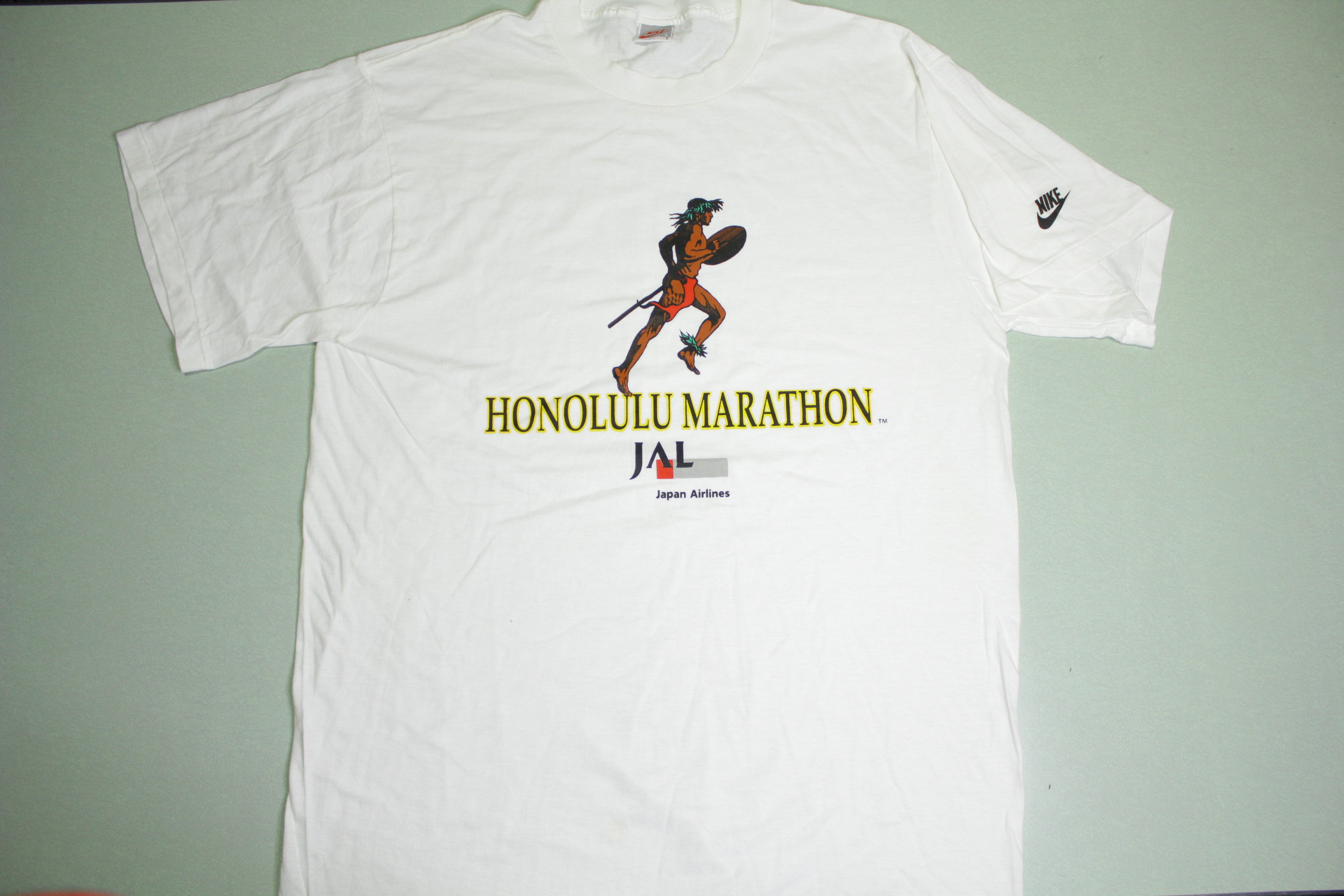 Honolulu Marathon Hawaii Japan Airlines JAL Vintage 90's Nike Grey