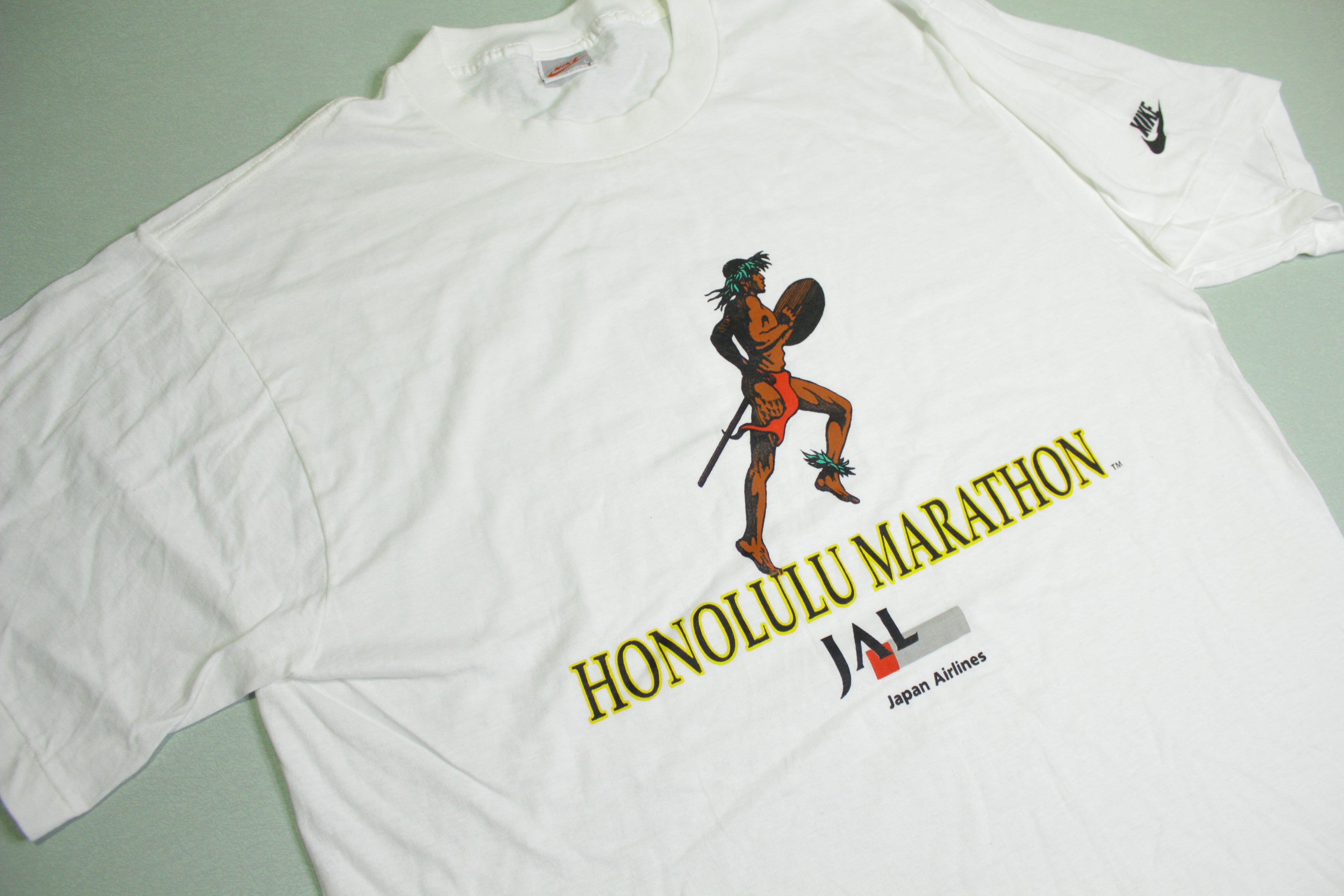 Honolulu Marathon Hawaii Japan Airlines JAL Vintage 90's Nike Grey 